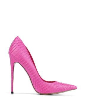 Жіночі туфлі MIRATON рожеві зі шкіри змії - фото 3 - Miraton