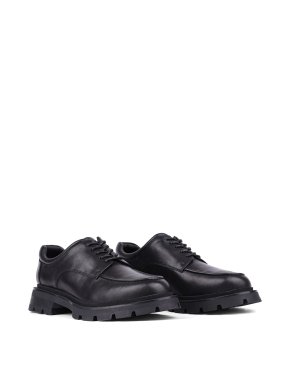 Женские туфли оксфорды черные кожаные - фото 3 - Miraton