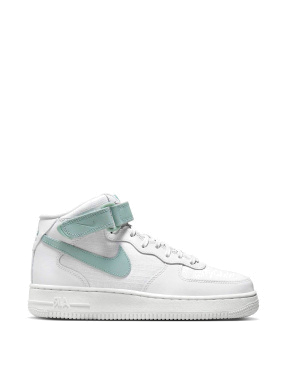 Женские кеды Nike Air Force 1'07 Mid белые кожаные - фото  - Miraton