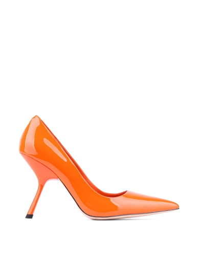 Жіночі туфлі човники MIRATON лакові помаранчеві помаранчеві фото 1