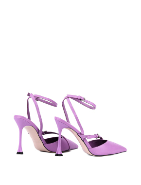 Жіночі туфлі MIRATON шкіряні фіолетові - фото 4 - Miraton