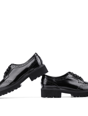 Жіночі туфлі брогі чорні шкіряні - фото 2 - Miraton