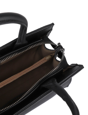 Жіноча сумка леді лайк MIRATON шкіряна чорна з декоративною застібкою - фото 8 - Miraton