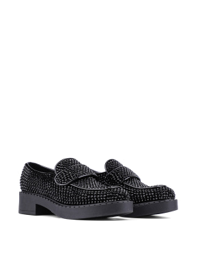 Жіночі туфлі лофери чорні замшеві - фото 3 - Miraton