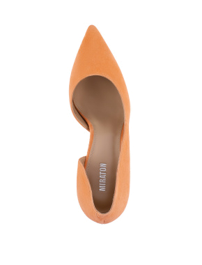 Жіночі туфлі човники велюрові оранжеві - фото 4 - Miraton