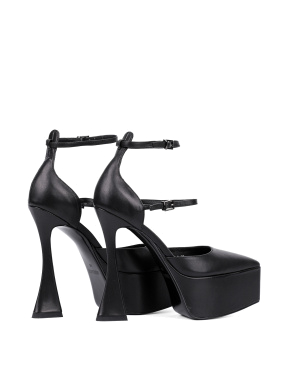 Жіночі туфлі човники MIRATON шкіряні чорні - фото 4 - Miraton
