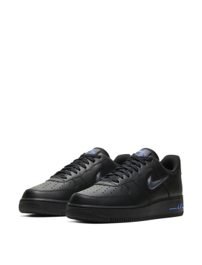 Мужские кеды Nike Air Force 1 Jewel кожаные черные - фото 2 - Miraton