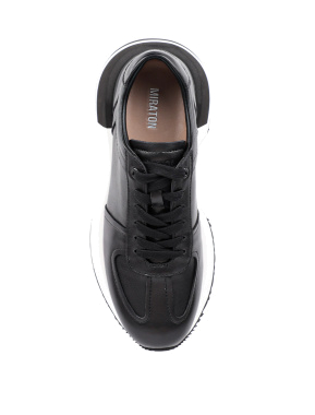 Женские кроссовки кожаные черные - фото 4 - Miraton