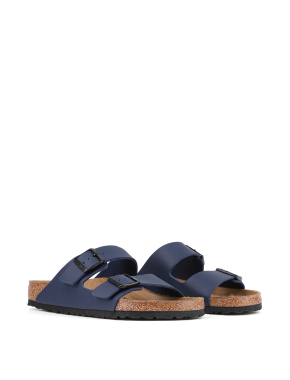 Мужские шлепанцы BIRKENSTOCK из искусственной кожи синие - фото 2 - Miraton