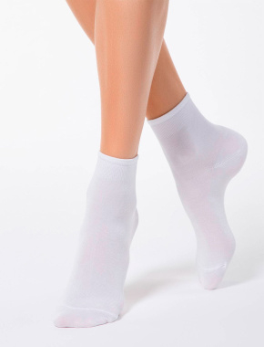 Жіночі високі шкарпетки Conte Elegant бамбукові білі - фото 2 - Miraton