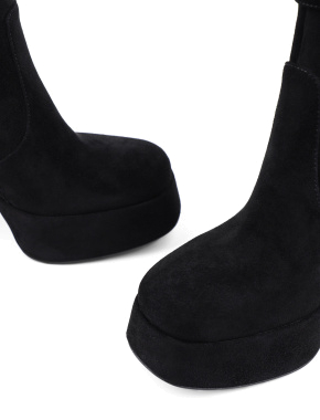 Жіночі черевики чорні велюрові з підкладкою байка - фото 5 - Miraton