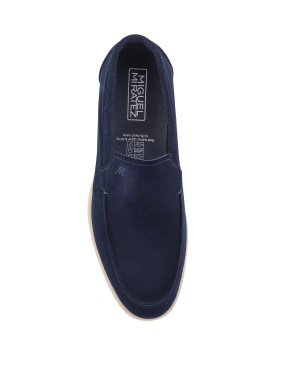 Мужские туфли лоферы Miguel Miratez синие замшевые - фото 4 - Miraton