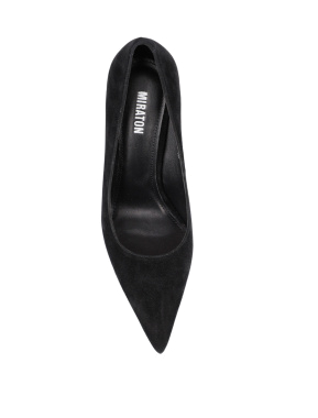 Жіночі туфлі з гострим носком велюрові чорні - фото 4 - Miraton