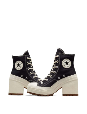 Жіночі кеди Converse Chuck 70 De Luxe Heel тканинні чорні - фото 4 - Miraton