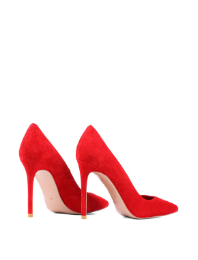 Жіночі туфлі-човники MiaMay велюрові червоні - фото 4 - Miraton