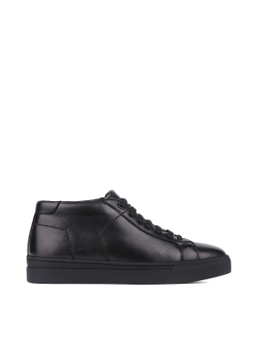 Мужские кожаные ботинки черные - фото 1 - Miraton