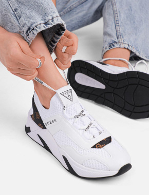 Жіночі кросівки Guess Geniver з екошкіри білі - фото 1 - Miraton