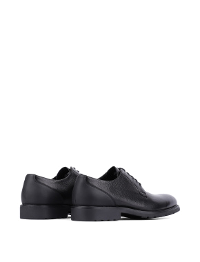 Мужские туфли оксфорды черные кожаные - фото 4 - Miraton