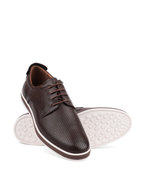Мужские туфли дерби Miguel Miratez кожаные коричневые - фото 2 - Miraton