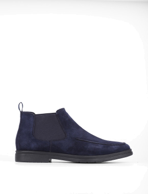 Мужские синие замшевые ботинки - фото 1 - Miraton