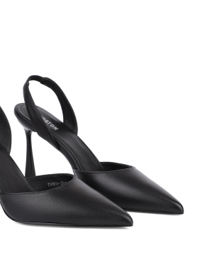 Жіночі туфлі слінгбеки шкіряні чорні - фото 5 - Miraton