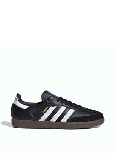 Мужские кеды Adidas Samba кожаные черные фото 1