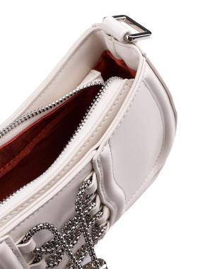Женская сумка багет MIRATON из экокожи белая со шнуровкой - фото 5 - Miraton