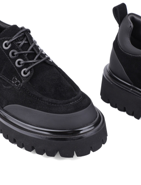 Женские туфли оксфорды черные велюровые - фото 5 - Miraton