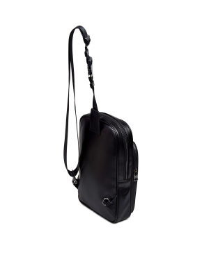 Чоловіча сумка слінг Karl Lagerfeld з екошкіри чорна - фото 4 - Miraton
