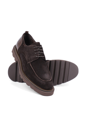 Мужские туфли дерби коричневые замшевые - фото 2 - Miraton