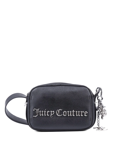 Жіноча сумка camera bag Juicy Couture з екошкіри чорна з логотипом фото 1