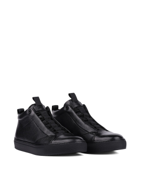 Мужские ботинки черные кожаные - фото 2 - Miraton