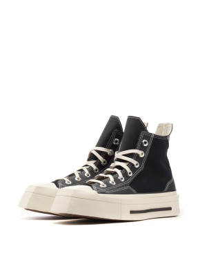 Жіночі кеди Converse Chuck 70 De Luxe Squared чорні тканинні - фото 4 - Miraton