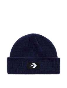 Шапка Converse Short Dome Beanie Logo синяя - фото  - Miraton