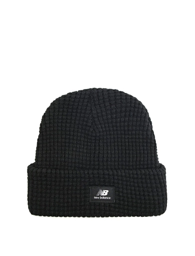 Шапка New Balance Waffle Knit Cuffed Beanie чёрная фото 1