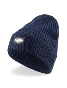 Шапка PUMA Classic Cuff Ribbed Beanie синяя - фото  - Miraton