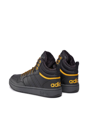 Мужские ботинки Adidas Hoops 3.0 из искусственной кожи черные - фото 2 - Miraton