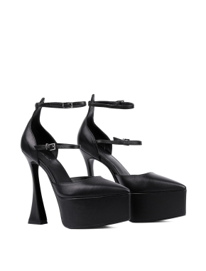Женские туфли лодочки MIRATON кожаные черные - фото 3 - Miraton