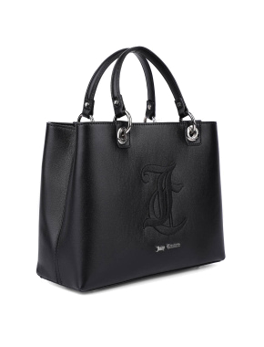 Жіноча сумка тоут Juicy Couture з екошкіри чорна з логотипом - фото 3 - Miraton