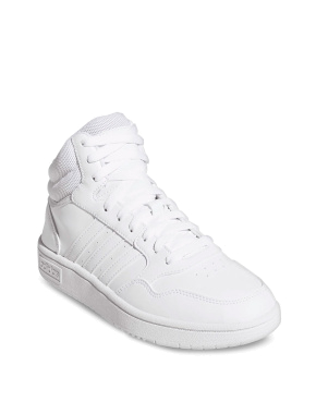 Женские кеды белые кожаные Adidas HOOPS 3.0 MID - фото 1 - Miraton