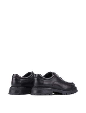 Женские туфли оксфорды черные кожаные - фото 4 - Miraton