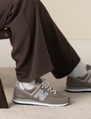 Мужские кроссовки New Balance 574 замшевые серые - фото  - Miraton