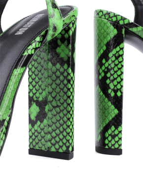 Жіночі босоніжки MIRATON шкіряні різнокольорові зі зміїним принтом - фото 2 - Miraton
