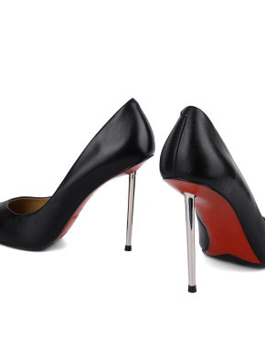Жіночі туфлі з гострим носком шкіряні чорні - фото 5 - Miraton