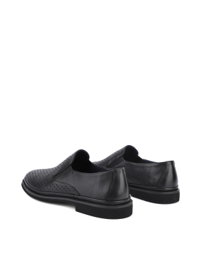 Мужские туфли лоферы черные кожаные - фото 3 - Miraton