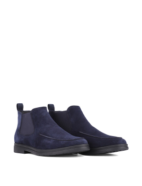 Мужские синие замшевые ботинки - фото 2 - Miraton