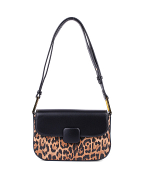 Женская сумка через плечо MIRATON из экокожи леопардовая с принтом - фото 1 - Miraton