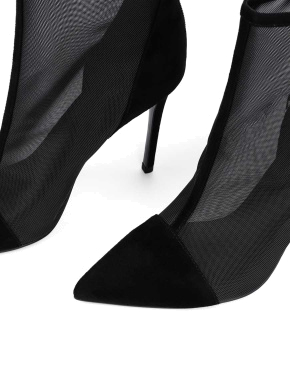 Жіночі черевики MiaMay велюрові чорні з сіткою - фото 5 - Miraton