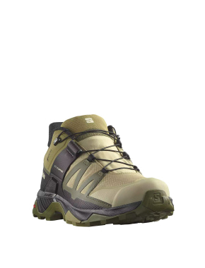 Мужские кроссовки Salomon X ULTRA 4 GTX из искусственной кожи зеленые - фото 3 - Miraton