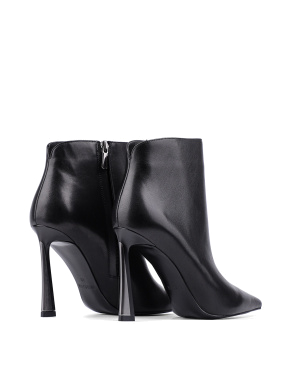 Жіночі черевики з гострим носком чорні шкіряні з підкладкою байка - фото 4 - Miraton